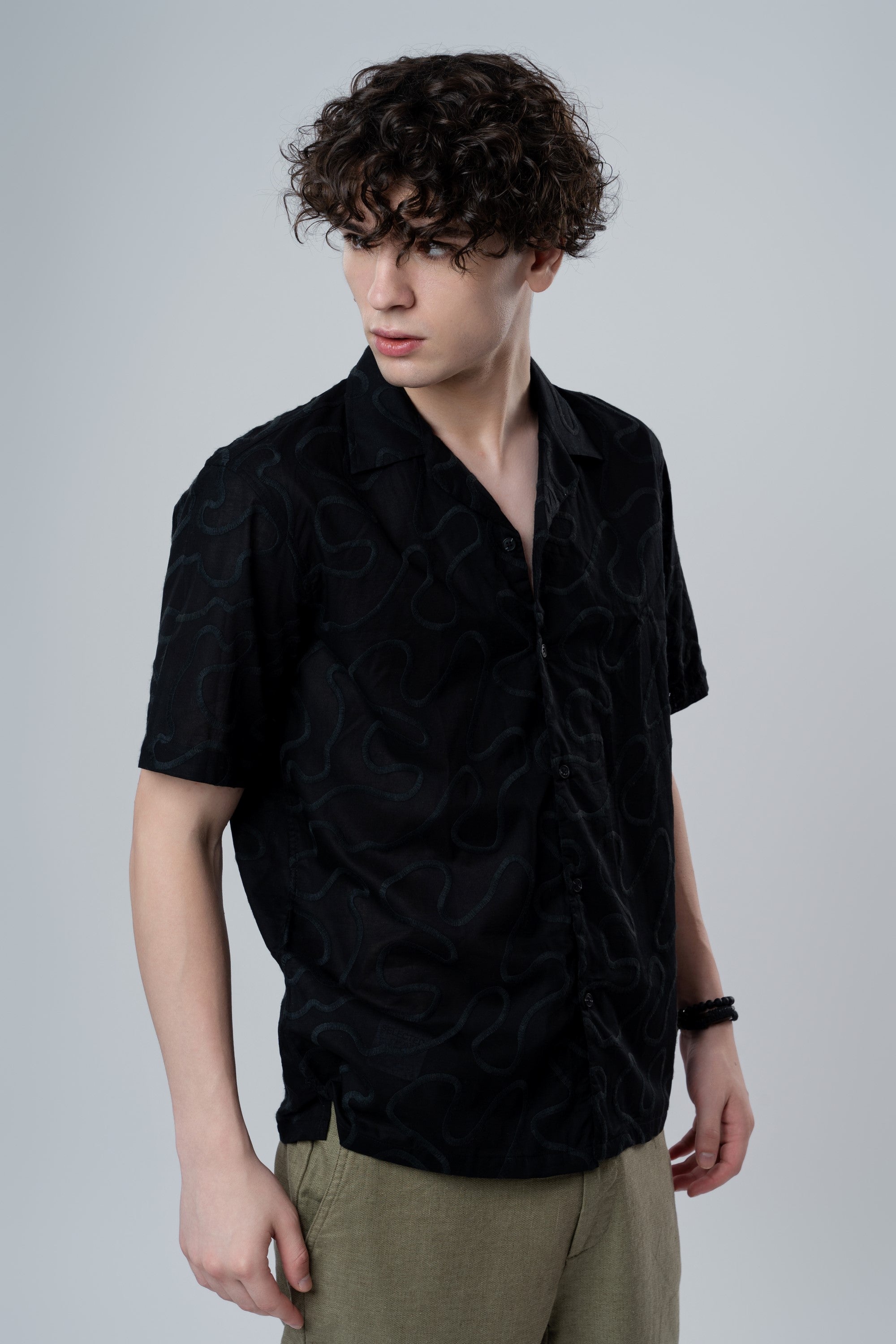 Black Embroidered Shirt