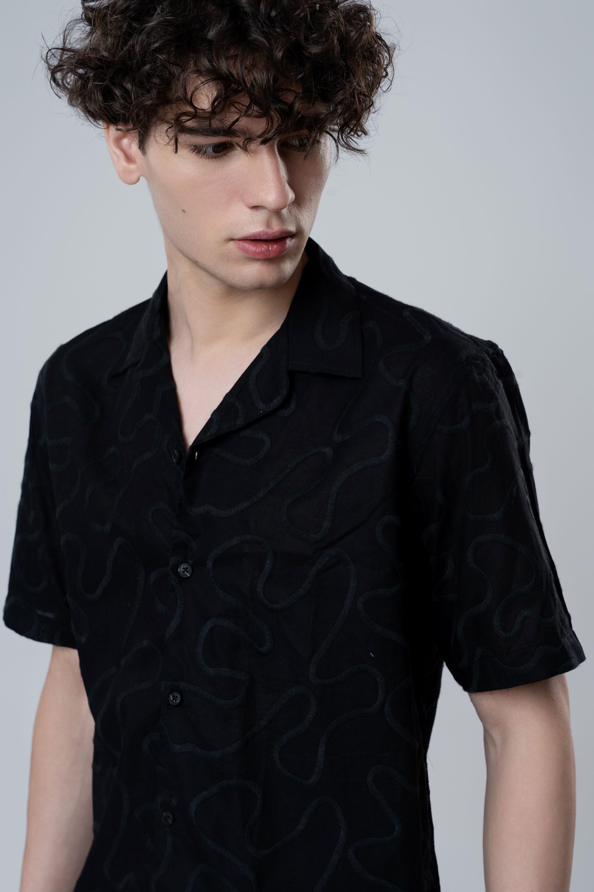 Black Embroidered Shirt